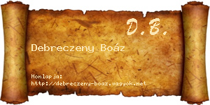 Debreczeny Boáz névjegykártya