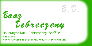 boaz debreczeny business card